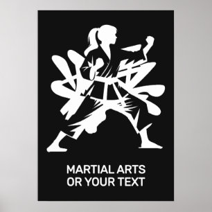 Poster Arts martiaux de texte et de couleur personnalisés
