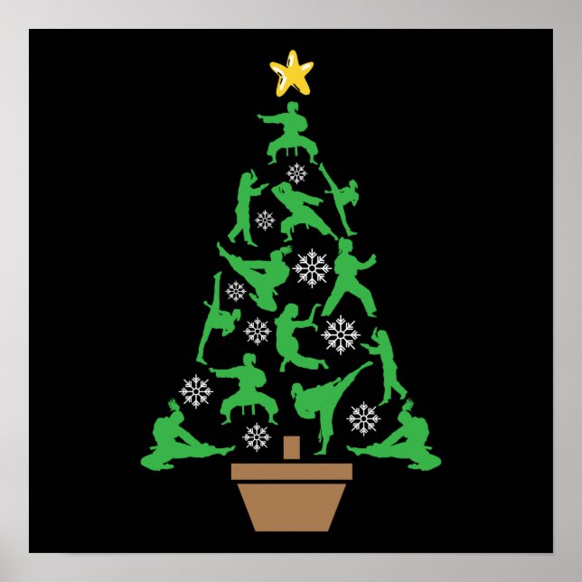 Poster Arts martiaux féminins - Karate Arbre de Noël pour (Devant)