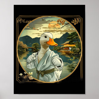 Poster Arts Martiaux Karaté Canard Coucher de soleil Jard