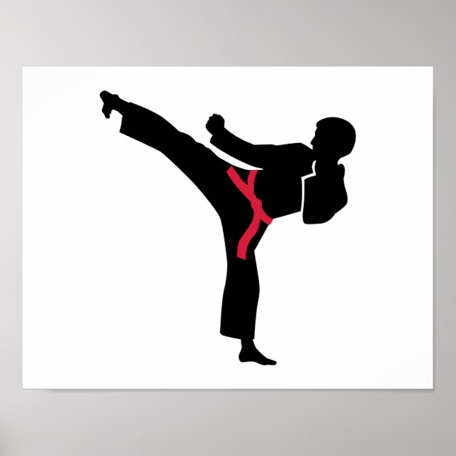 Poster Arts martiaux Karate kick (Devant)