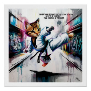 Poster Arts Martiaux Rencontre Street Style - Dessin Kitt