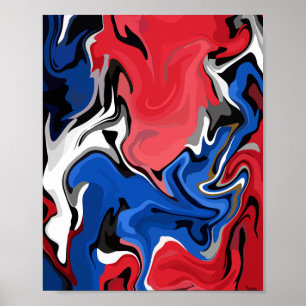 Poster Artwork Abstrait dynamique avec couleurs en gras