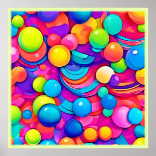 Poster Artwork de bulles arc-en-ciel