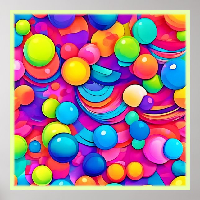 Poster Artwork de bulles arc-en-ciel (Devant)