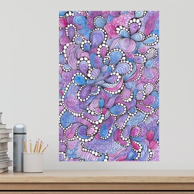 Poster Artwork De Flûtes Biologiques Violettes Hypnotique (Créateur téléchargé)