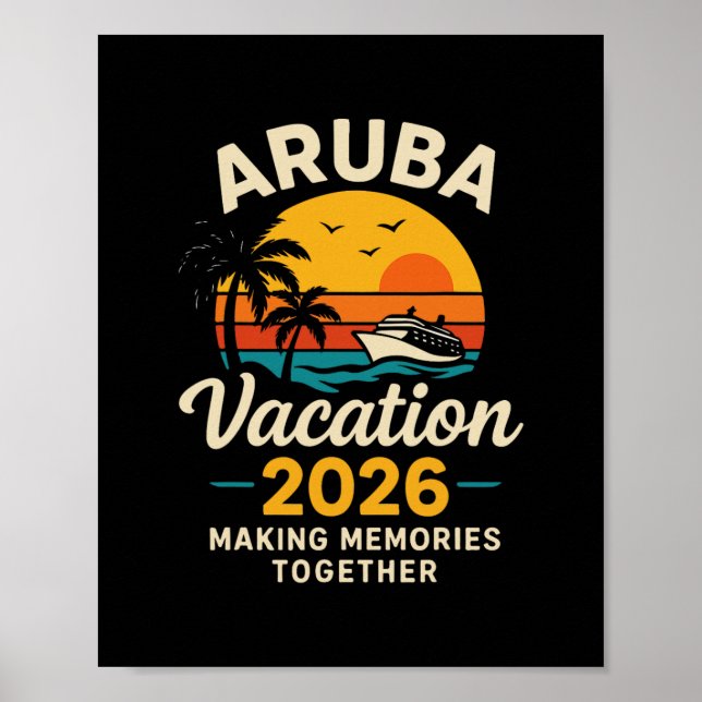 Poster Aru Vacation 2026 Family Travel Tee Fun Holiday  (Devant)