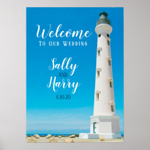 Poster Aruba Lighthouse Destination Wedding Personalized