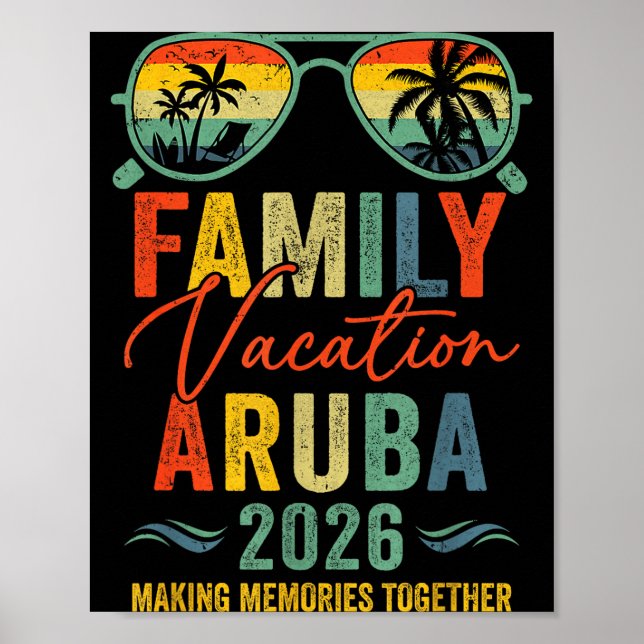 Poster Aruba Vacation 2026 Matching Family Group Summer  (Devant)