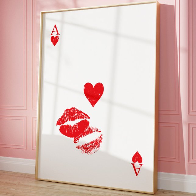 Poster As de cœur carte à jouer murale Kiss (Créateur téléchargé)