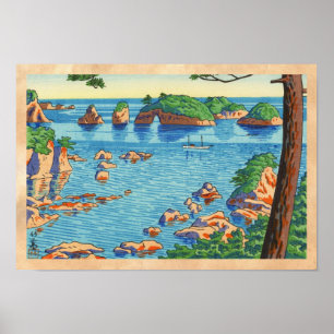 Poster Asano Takeji vues de Wakayama Kinomastushima