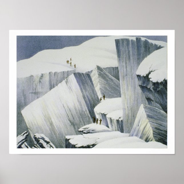Poster Ascending Cliff, from 'A Narrative of an Ascent (Devant)