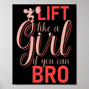 Poster Ascenseur Comme Une Fille Si Vous Pouvez Bro - Bod
