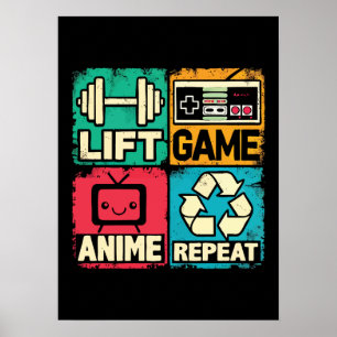 Poster Ascenseur, Jeu, Anime, Répéter