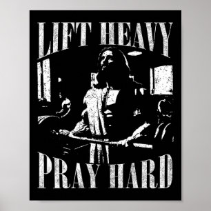 Poster Ascenseur Lourd Priez Dur Gym Jesus Christian Pour