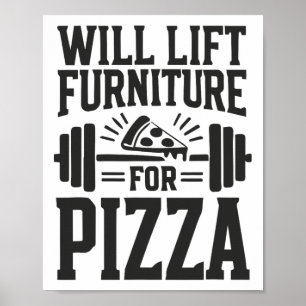 Poster Ascenseur Mobilier Pour Pizza Funny Bodybuilding G