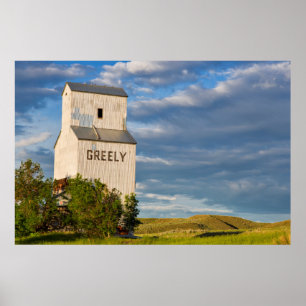 Poster Ascenseur Vieux Grain En Virgelle, Montana, États-