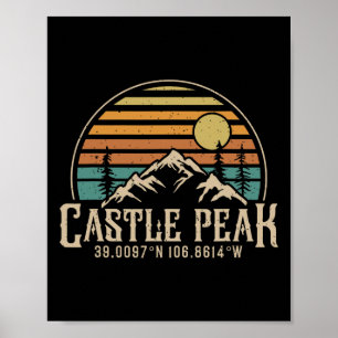 Poster Ascension de Castle Peak Colorado Randonnée Montag
