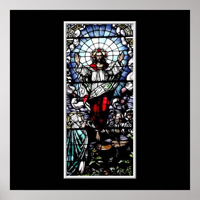 Poster Ascension de Jésus vitrail (Devant)