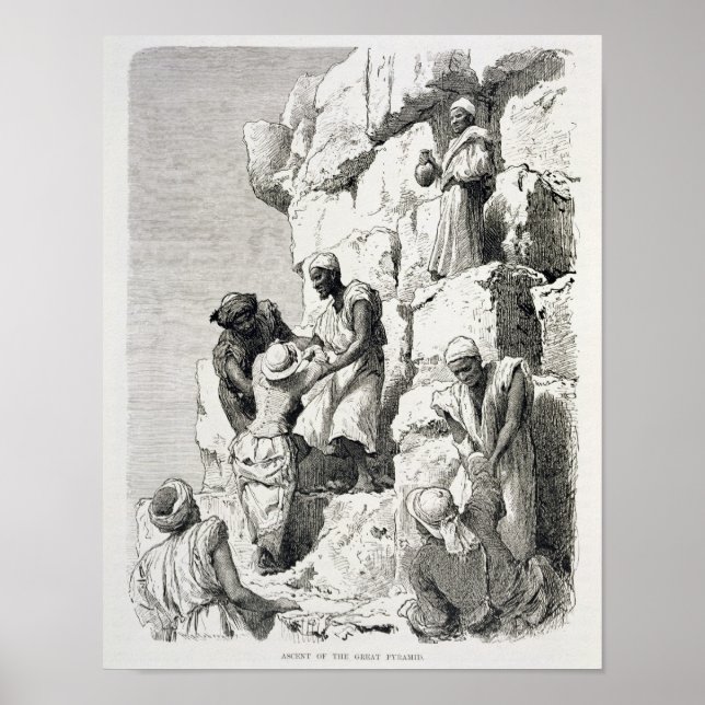 Poster Ascent de la Grande Pyramide, 19ème siècle (Devant)