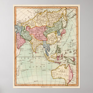 Poster Asia and AustraliaPanoramic Map