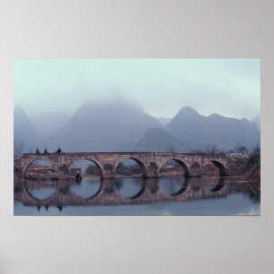 Poster Asie, Chine, Guizhou, Anshuichang. Ancien
