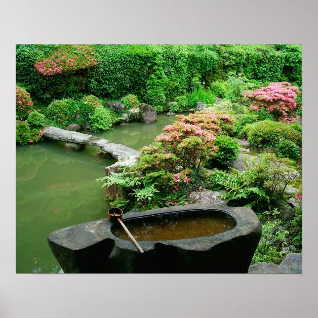 Poster Asie, Japon, Kyoto. Jardin zen (Devant)