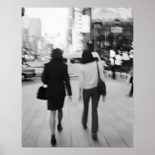 Poster Asie, Japon, Tokyo. Jeunes femmes sur la Ginza.