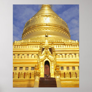 Poster Asie, Myanmar (Birmanie), Bagan (Pagan). Le Shwe