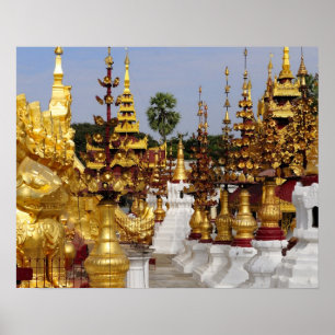 Poster Asie, Myanmar (Birmanie), Bagan (Pagan). Le Shwe 5