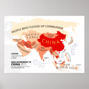 Poster Asie Selon la Chine