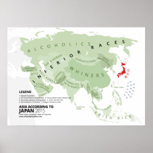 Poster Asie Selon le Japon