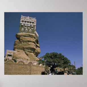 Poster Asie, Yémen, Wadi Dhar. Rock Palace ou Dar Al
