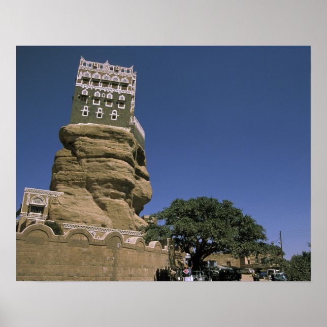Poster Asie, Yémen, Wadi Dhar. Rock Palace ou Dar Al (Devant)