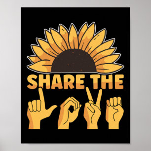 Poster Asl American Sign Language Partager Les Love Award