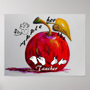 Poster ASL Apple pour l'enseignant