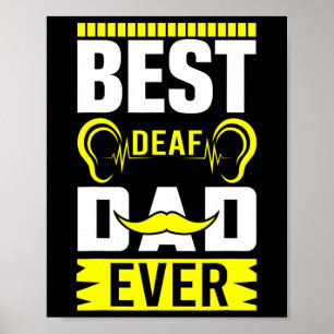 Poster Asl Best Deaf Papa Ever Signer Langue des signes D