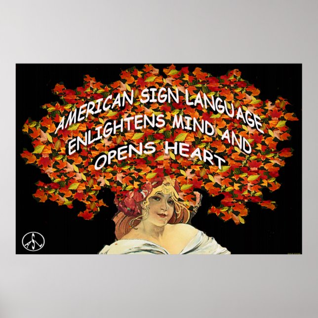Poster ASL illumine l'esprit et ouvre le coeur 36" x 24" (Devant)