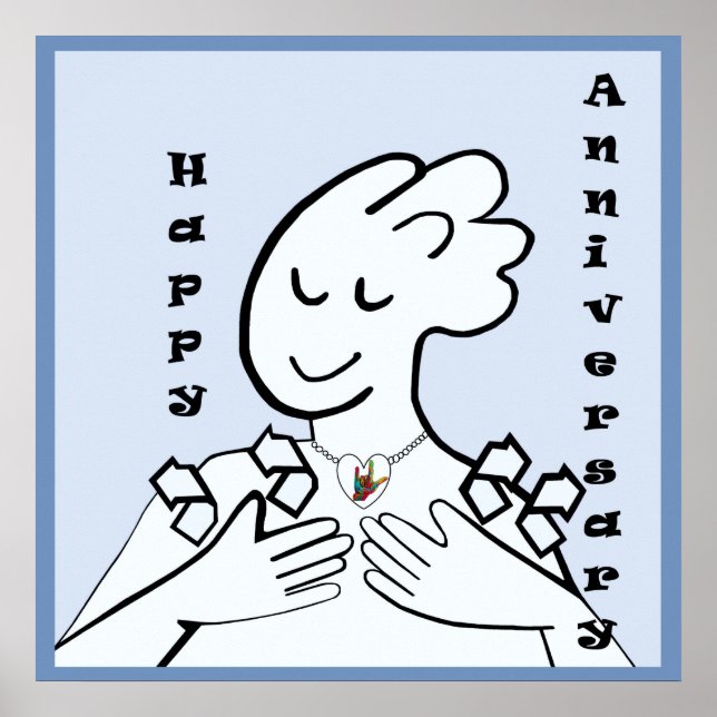Poster ASL Joyeux anniversaire (Devant)