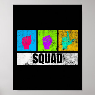 Poster ASL Langue Des Signes Mains Pour Fierté Sourde Et