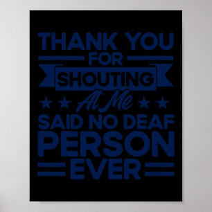 Poster ASL Langue Des Signes Merci Pour Me Crier Dea