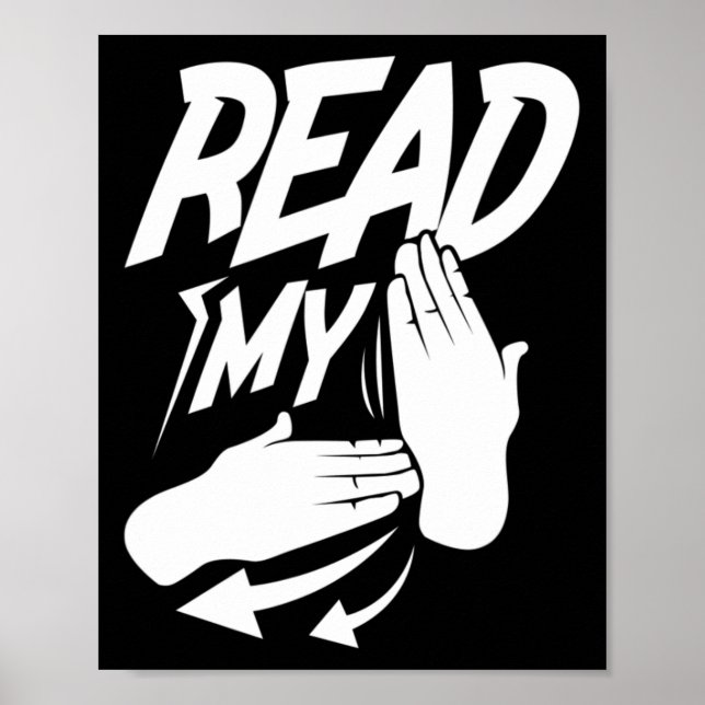 Poster ASL Lire ma main Sourd américain Langue des Signes (Devant)
