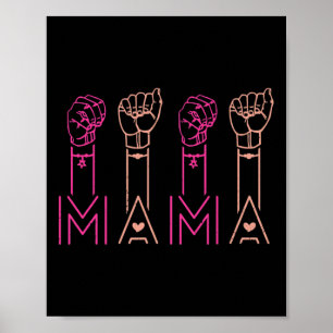 Poster Asl Mama Langue des Signes Américaine Sensibilisat