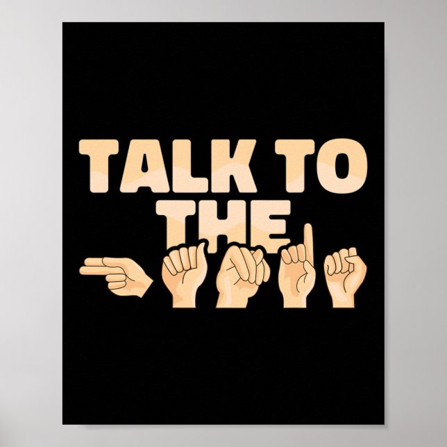 Poster Asl Parlez Aux Mains Langue Signale Américaine (Devant)