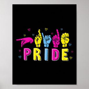 Poster Asl Pride Pan Arc-en-ciel Langue des signes Sourds
