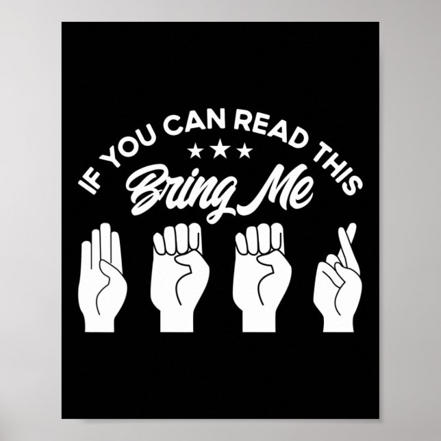 Poster Asl Sign Language Bring Me Beer Deaf  (Devant)