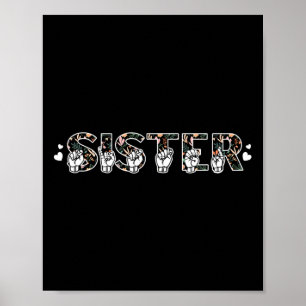 Poster Asl Sister American Sign Language Deaf Awareness S