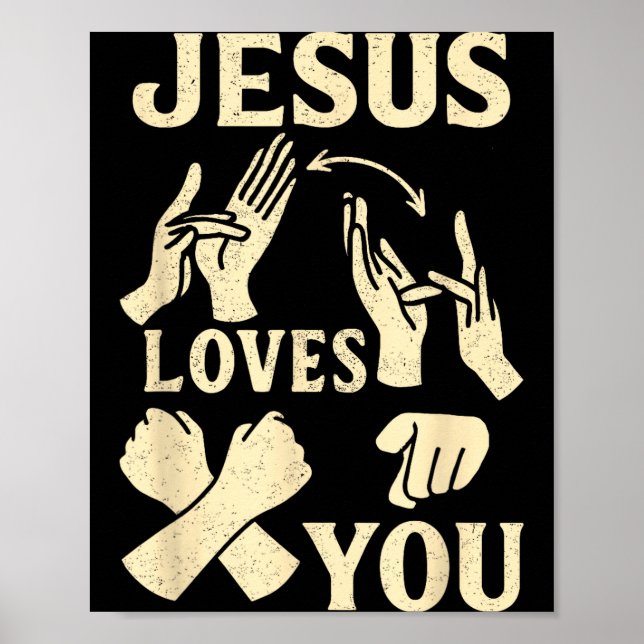 Poster Asl Teacher American Sign Language Christian Jesus (Devant)