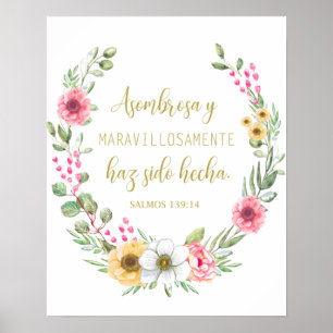 Poster Asombrosa y maravillosamente Salmos 139 Póster