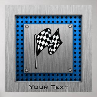 Poster Aspect métal brossé Drapeau de course