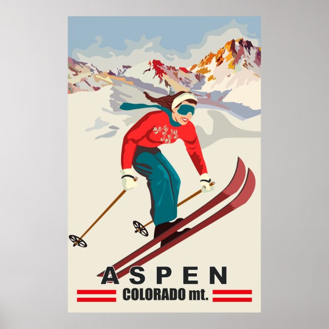 Poster Aspen Ski, Colorado (Devant)